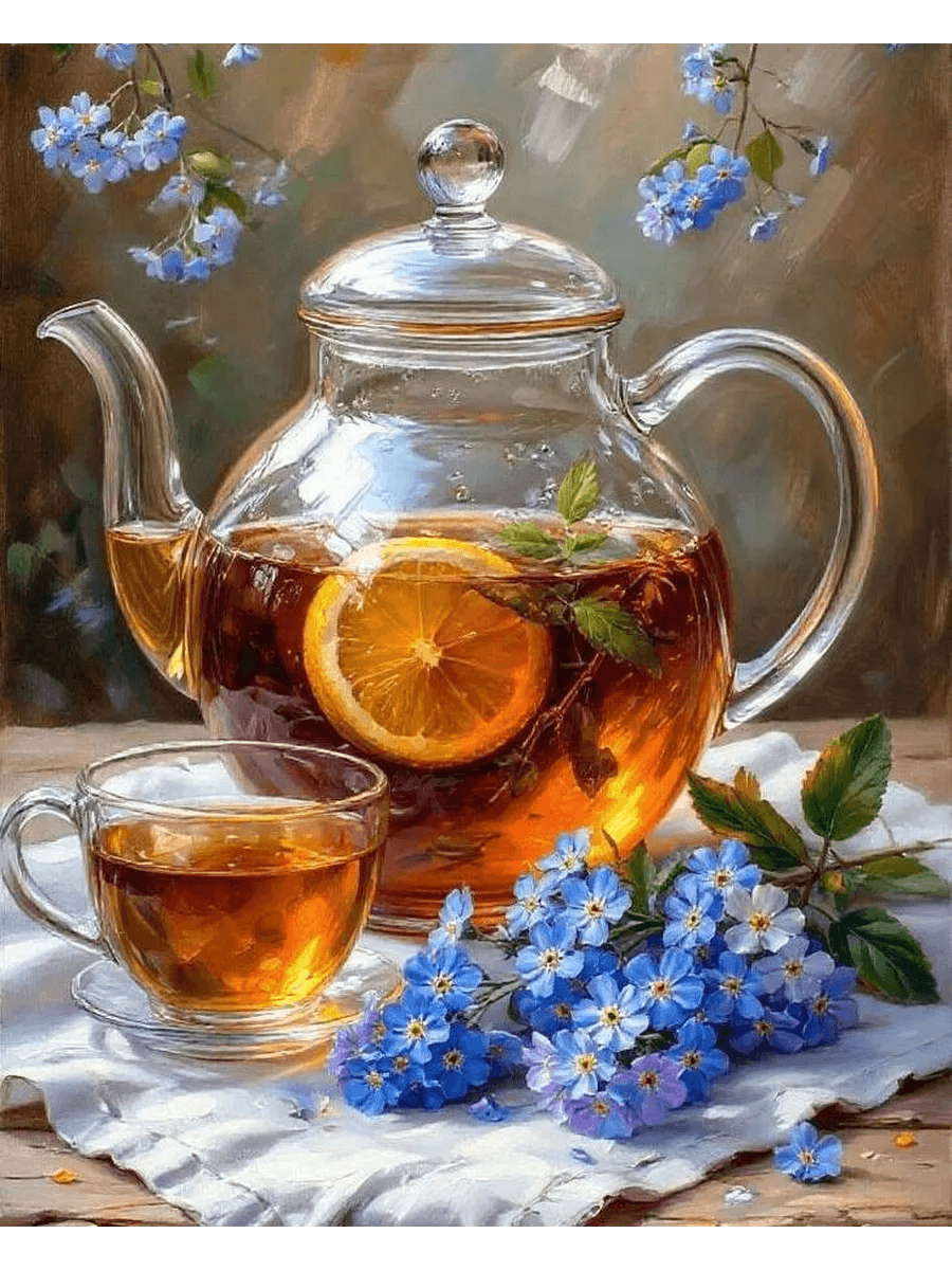 Картина по номерам «Чай с привкусом лета» — общее фото